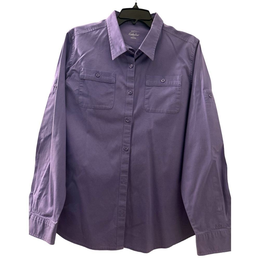CABELA’S button down shirt, purple, cotton, size LL, long sleeves with button up